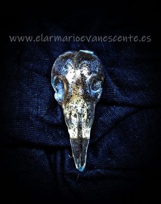 Broche Máscara de la peste / calavera de cuervo (blanco)