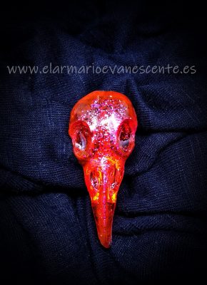 Broche Máscara de la peste / calavera de cuervo (rojo)